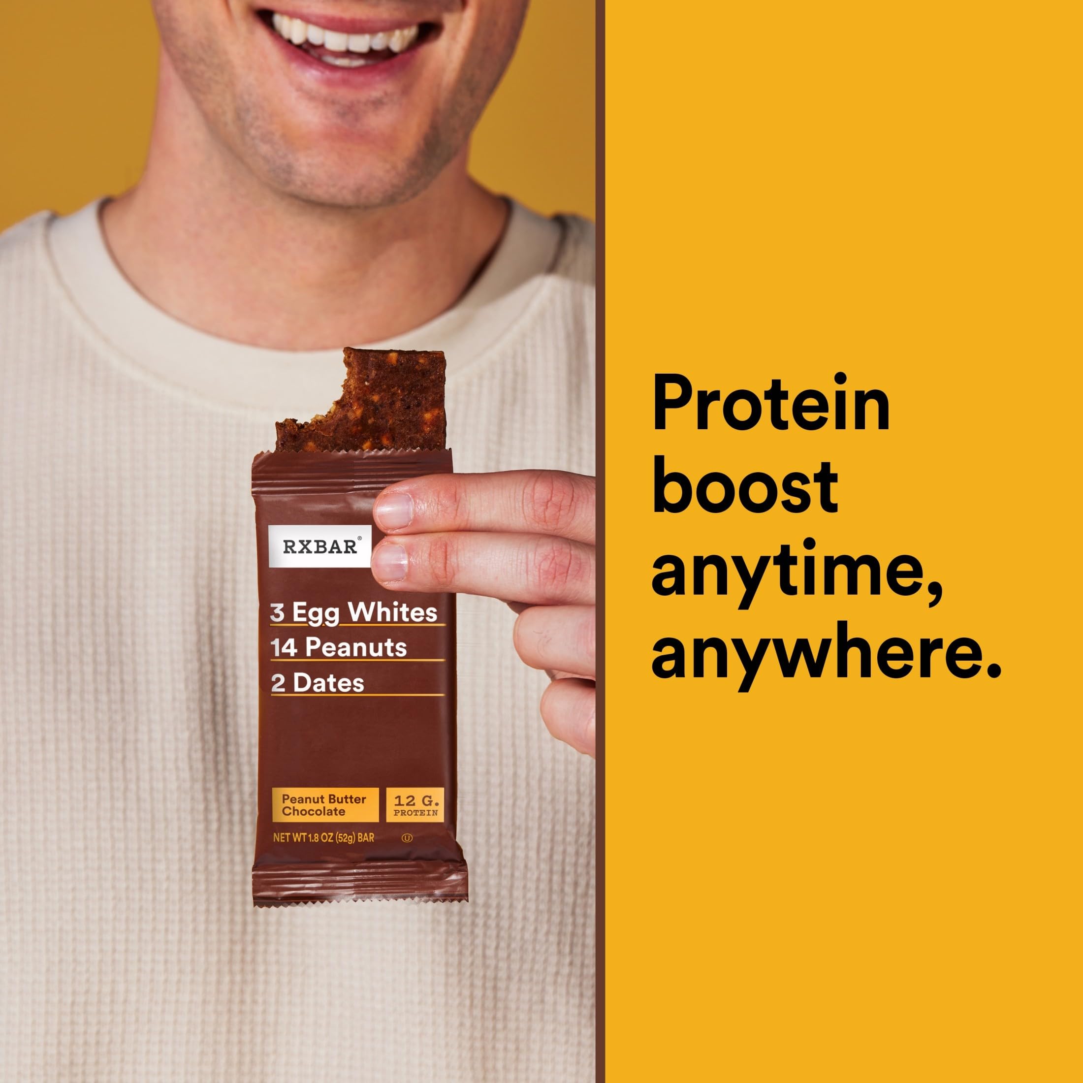 RXBAR stacked boxes in pantry demonstrating easy storage and bulk value
