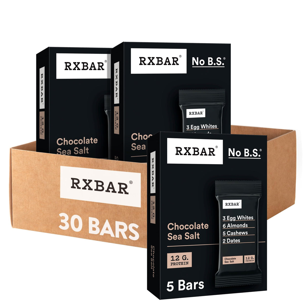 RXBAR front packaging showing boxes and brand for easy shopping