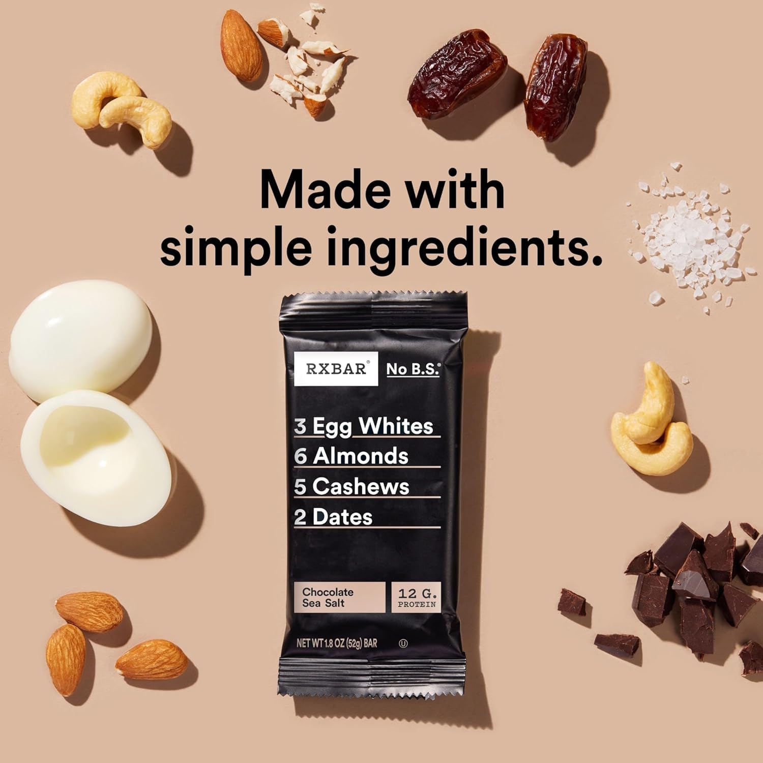 RXBAR single bar unwrapped revealing dense chocolate texture and convenience for on-the-go fuel