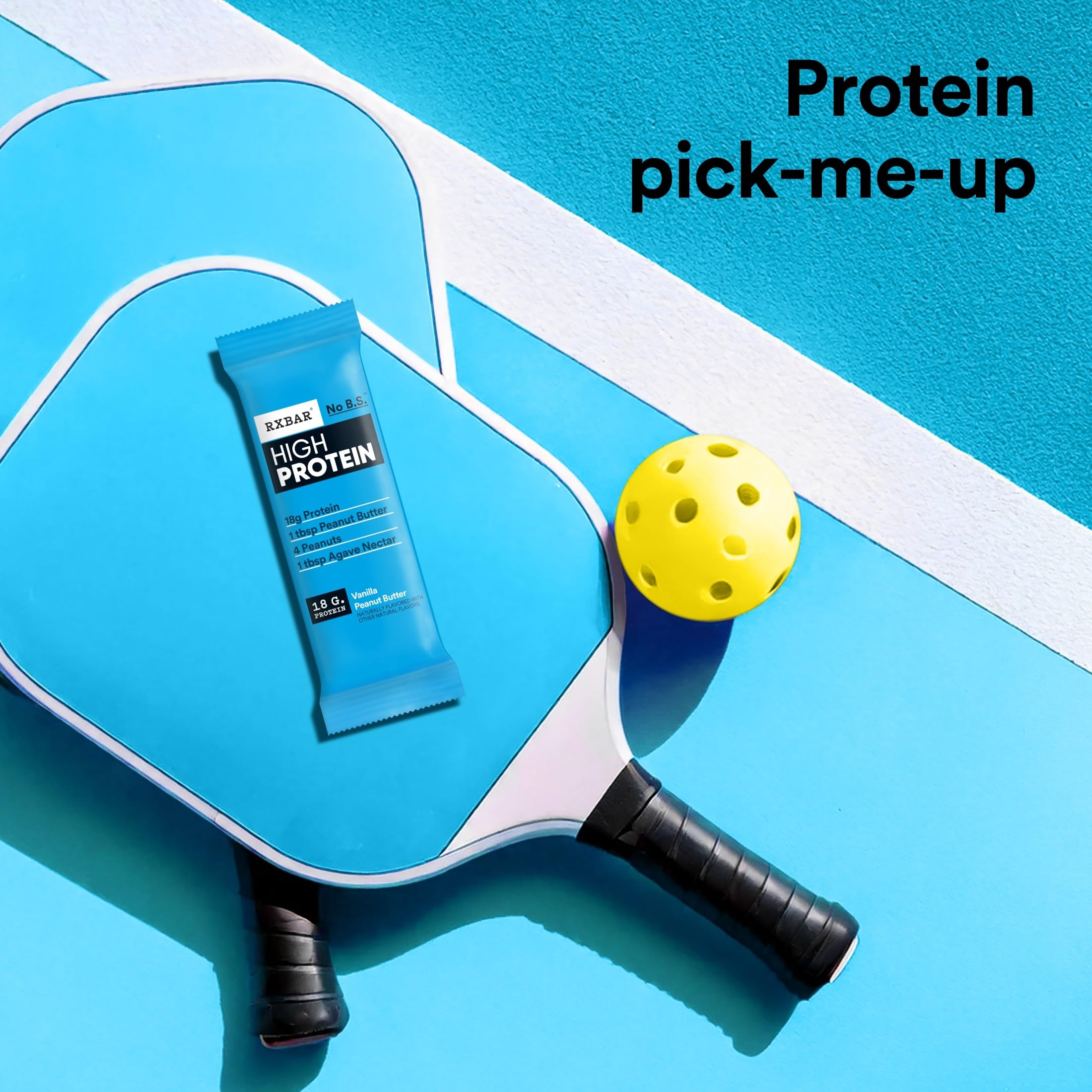 RXBAR ingredients spread with peanuts, agave, pea protein showing simple ingredients