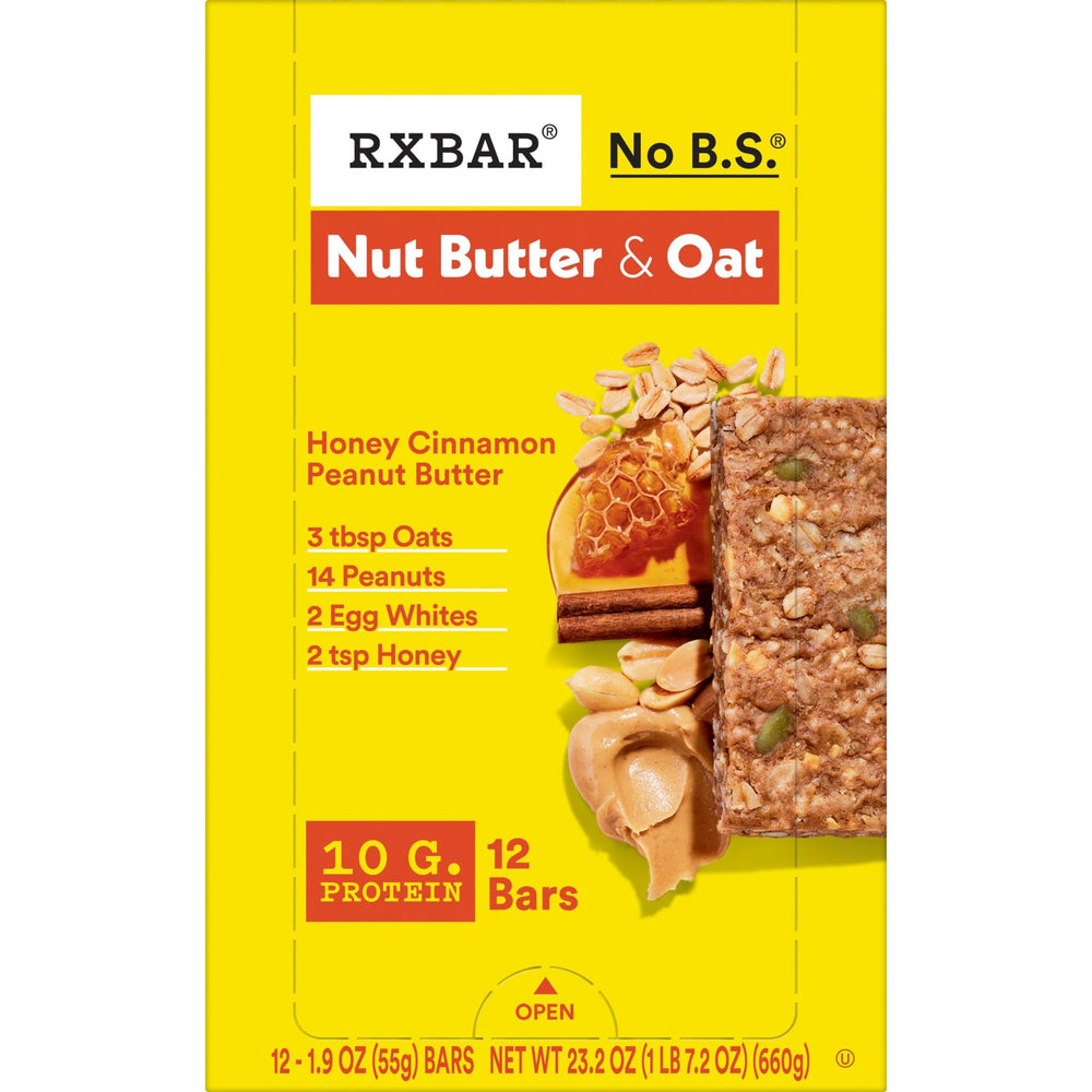 RXBAR bar on a kitchen table with coffee showing perfect quick breakfast or snack