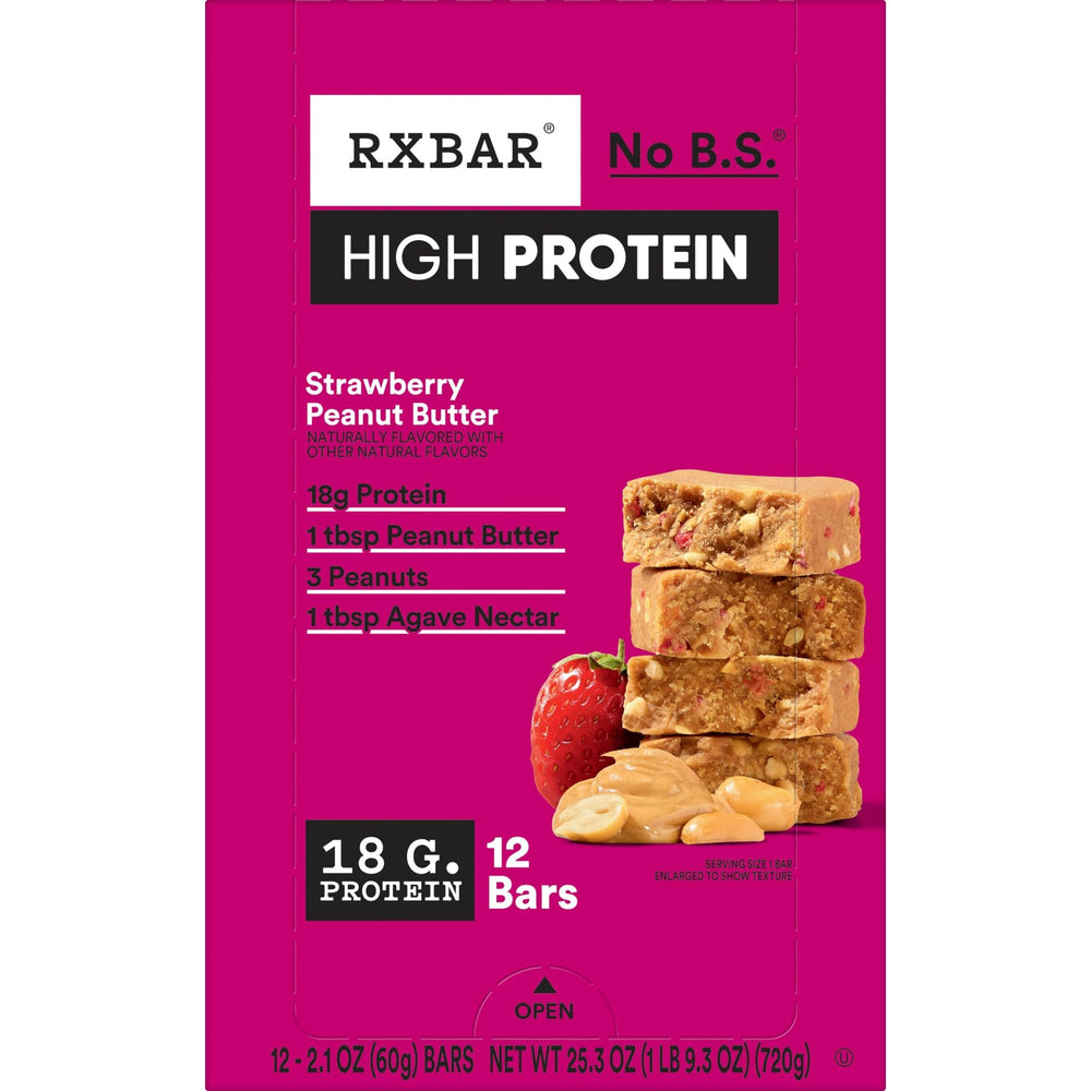 RXBAR nutrition label close-up showing 18g protein per bar benefit