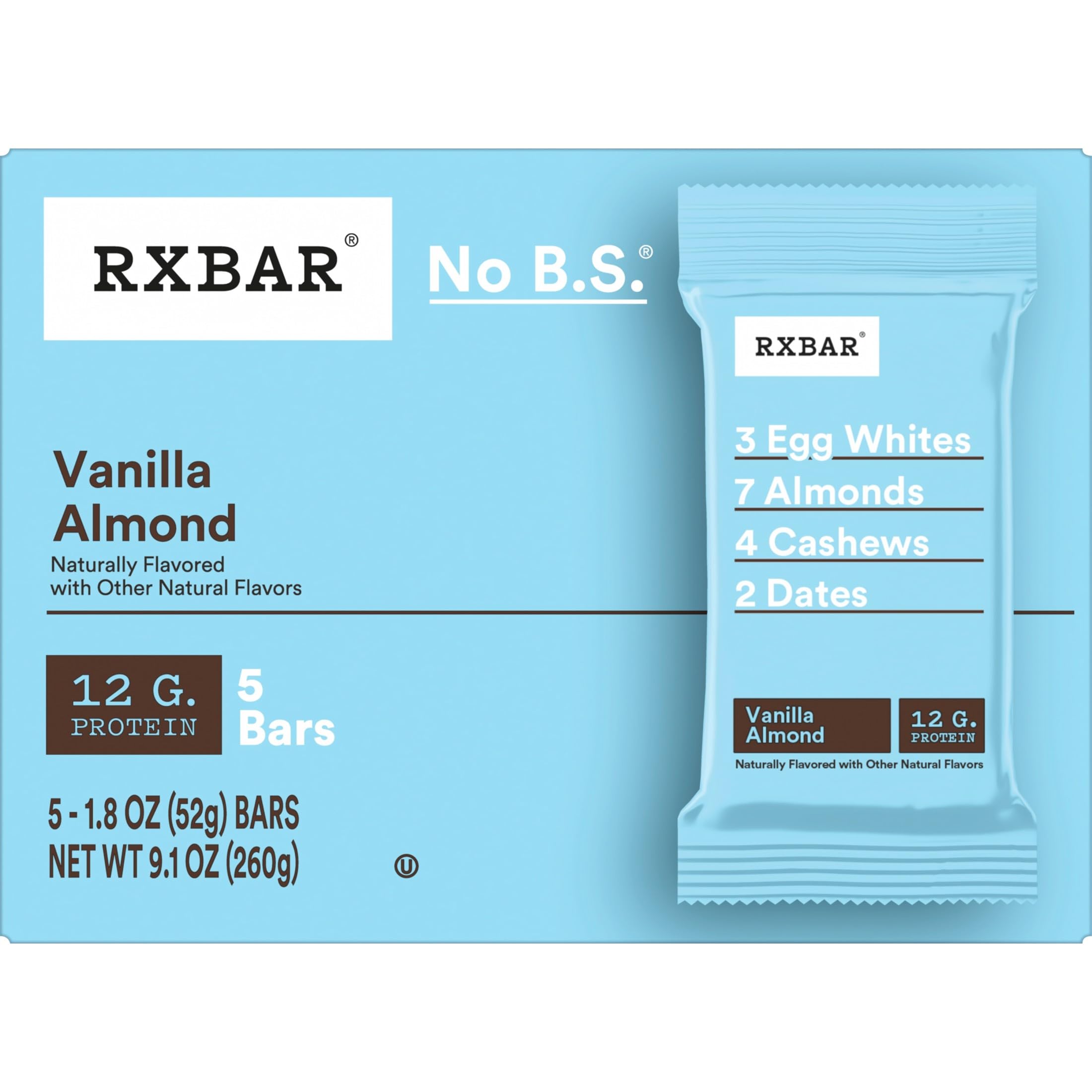 RXBAR bar on a plate beside fruit showing balanced snack option
