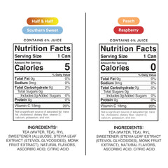 Close-up of The Ryl Co can label highlighting zero sugar and natural sweeteners