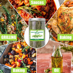 Rylenor rosemary sprigs in roasting pan on vegetables, enhances aroma