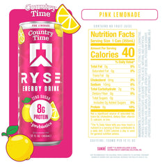 RYSE Up Supplements close-up label with nutrition facts and ingredient clarity