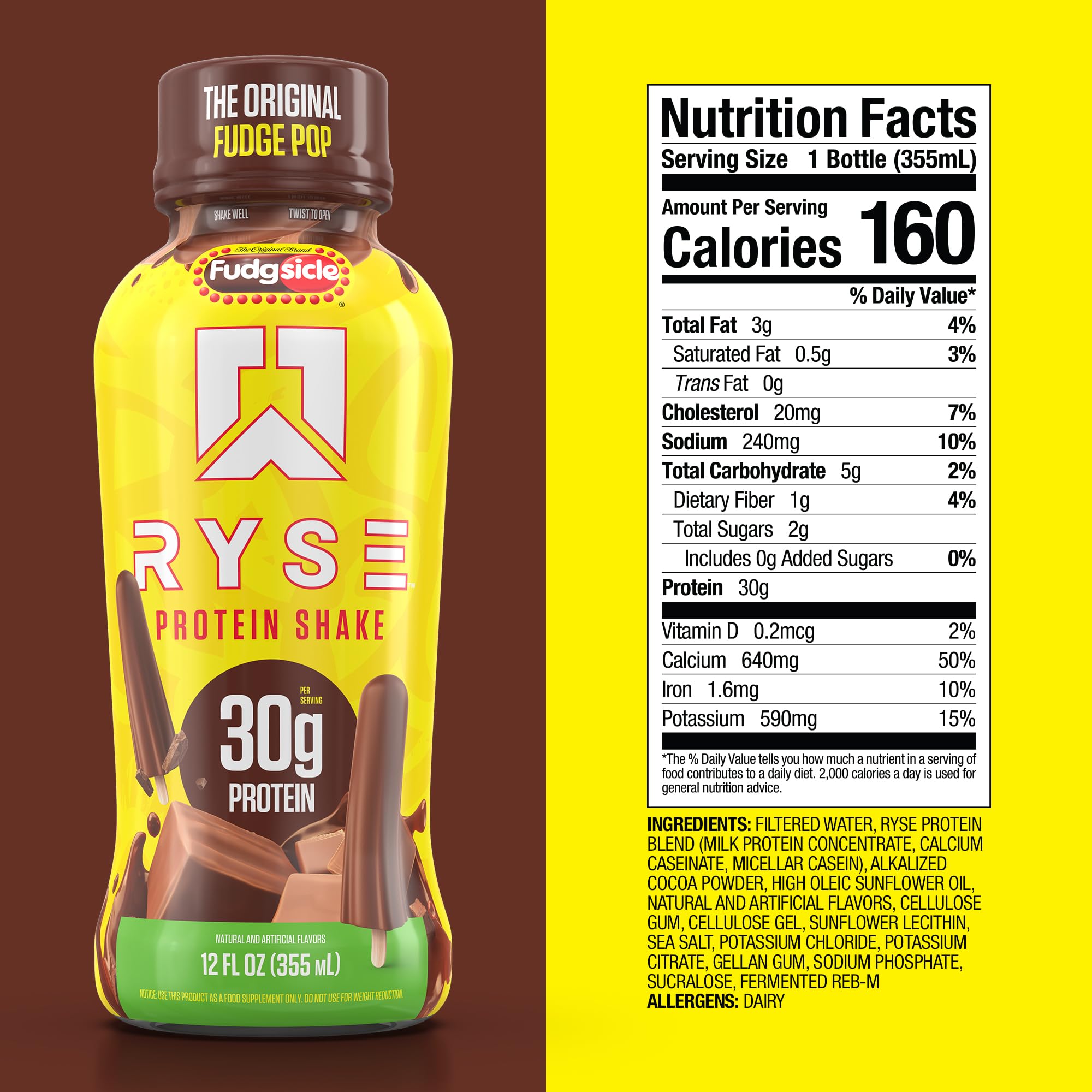 RYSE Up Supplements nutrition label closeup highlighting 30g protein