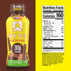 RYSE Up Supplements nutrition label closeup highlighting 30g protein