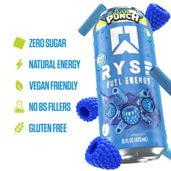 RYSE Up Supplements close-up of liquid texture emphasizing bold flavor without sugar