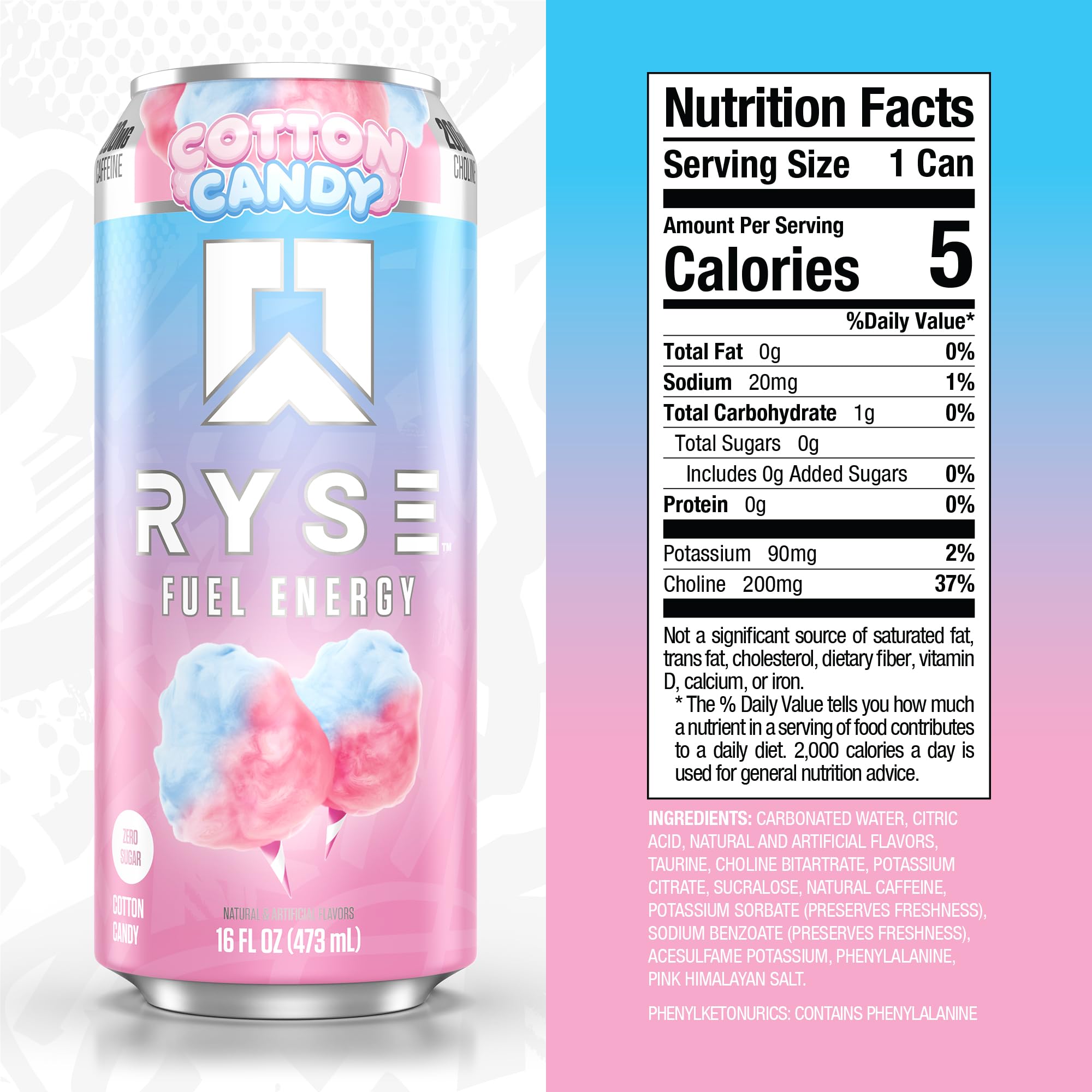 RYSE Up Supplements side label close-up highlighting ingredients and vegan claim