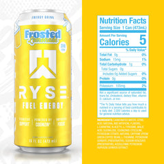 RYSE Up Supplements side label close-up highlighting ingredients and no artificial colors benefit