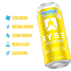 RYSE Up Supplements close-up of fizzy texture showing refreshing mouthfeel and smooth caffeine benefit