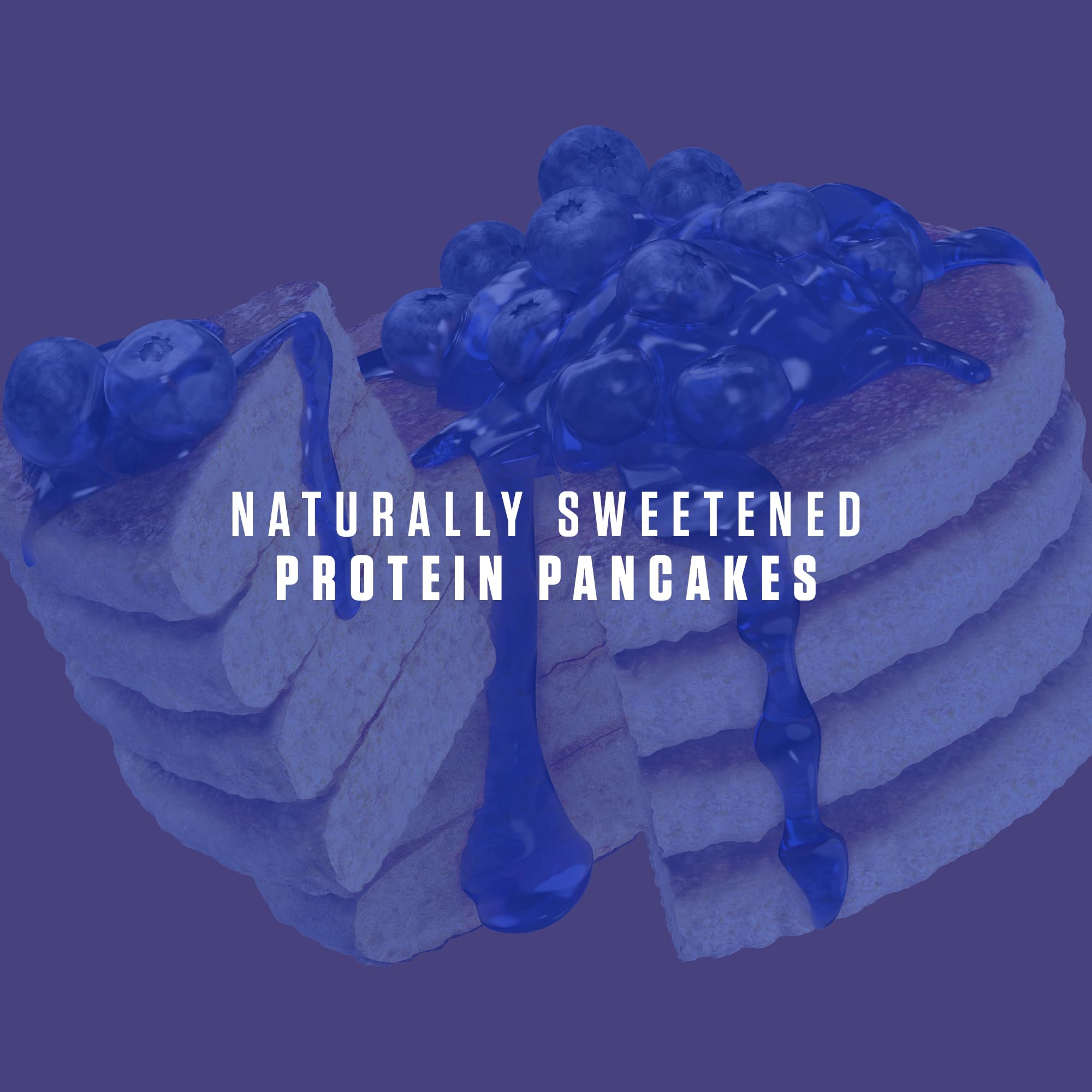 RYSE Up stacked blueberry pancakes plated to show fluffy texture