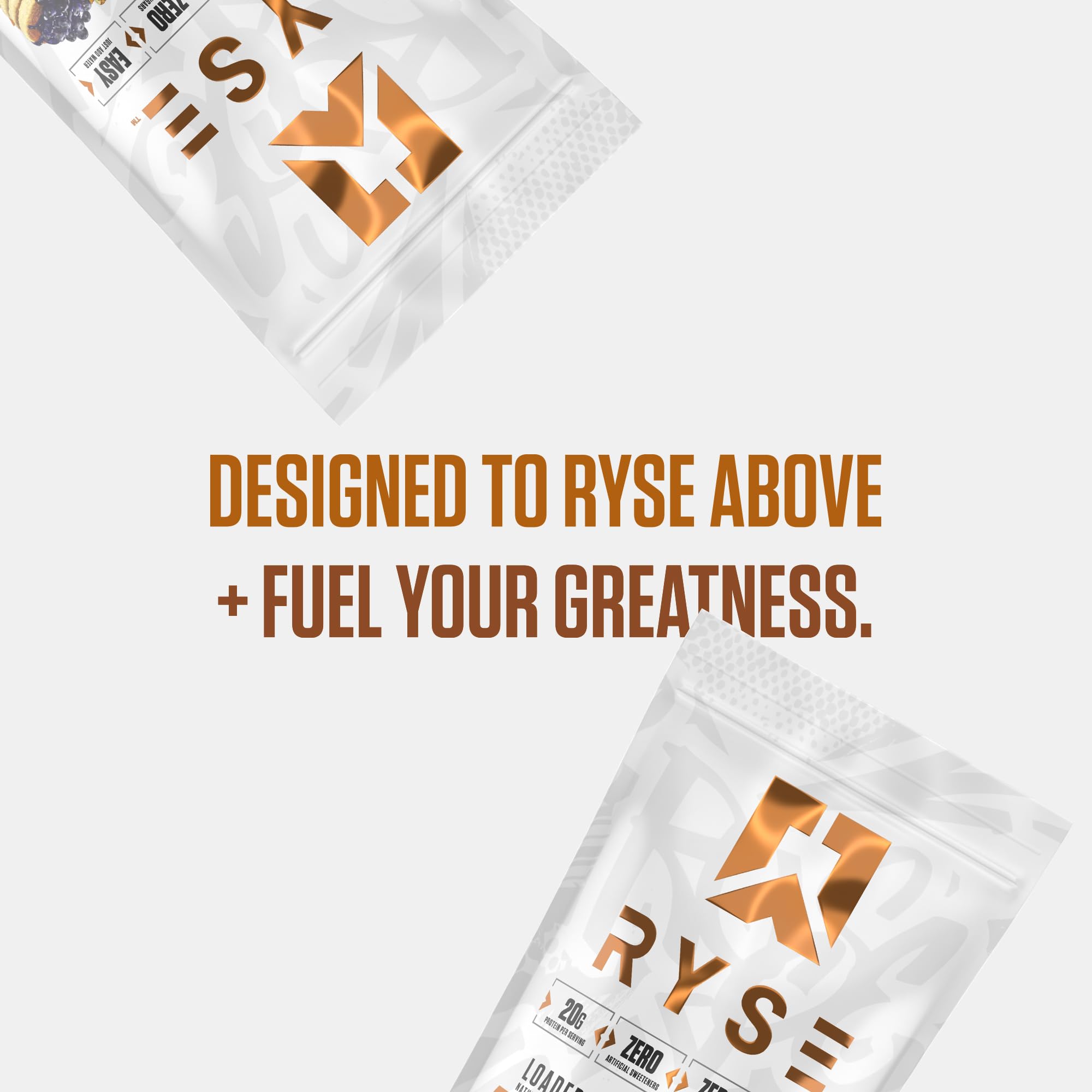 RYSE Up ingredient label close-up highlighting protein and no added sugar