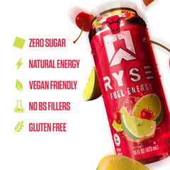 RYSE close-up bubbles and liquid texture highlighting smooth, steady energy