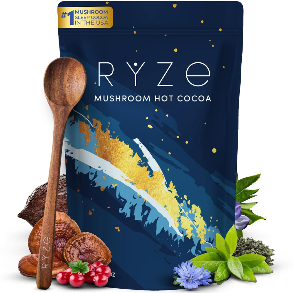 RYZE front packaging showing product name and 20 servings for easy identification