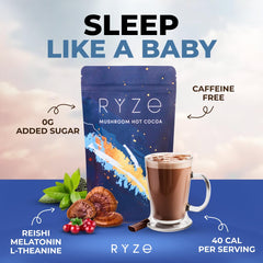 RYZE open container with single-serve packets and scoop highlighting convenient portions