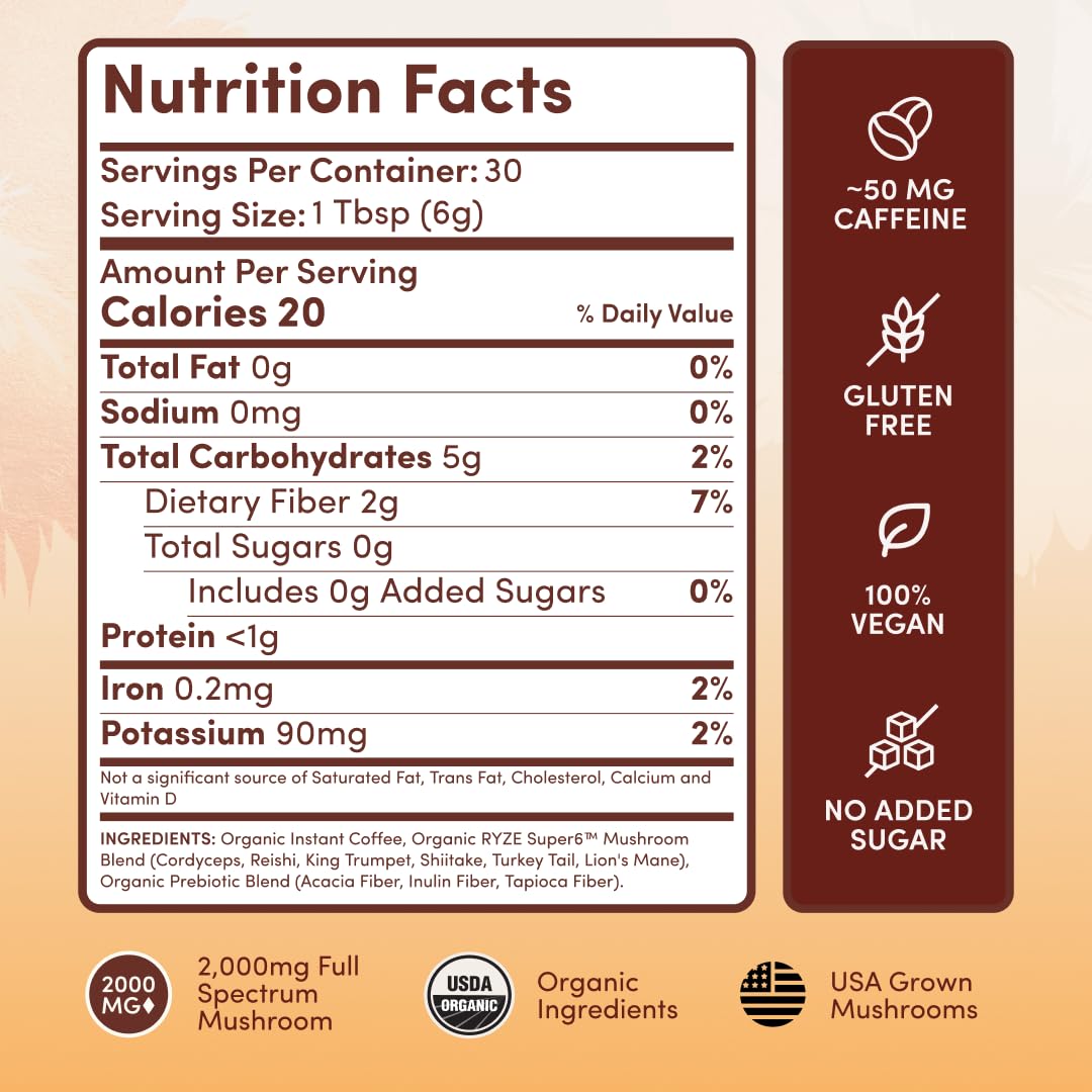 RYZE SUPERFOODS creamer poured into cup showing rich mouthfeel and added healthy fats