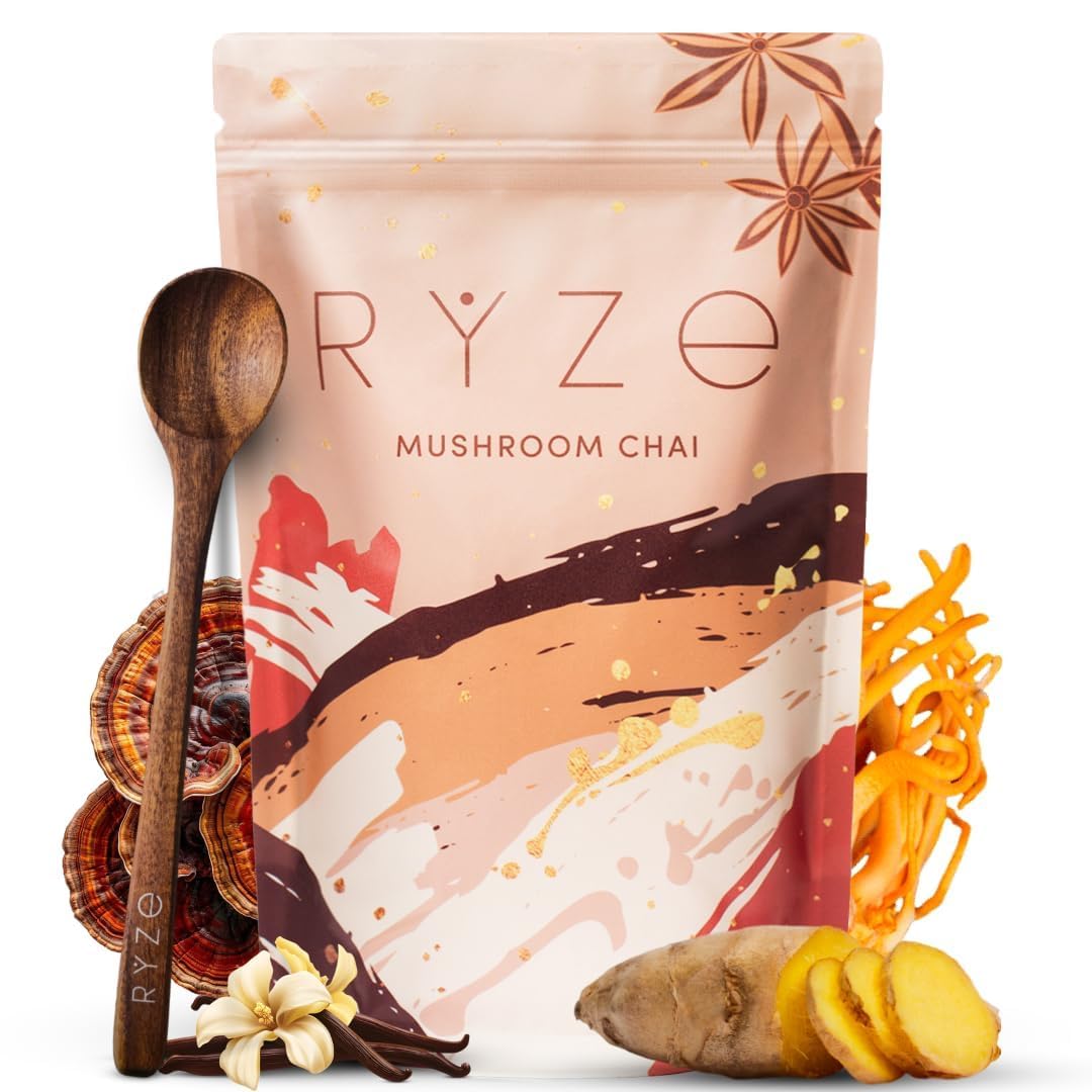 RYZE SUPERFOODS front packaging showing label and servings for convenient storage