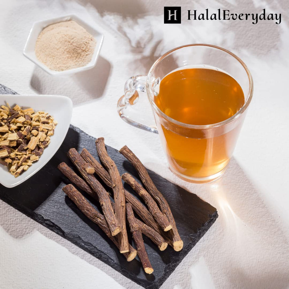 SAAQIN licorice stick beside morning coffee illustrating on-the-go oral refreshment
