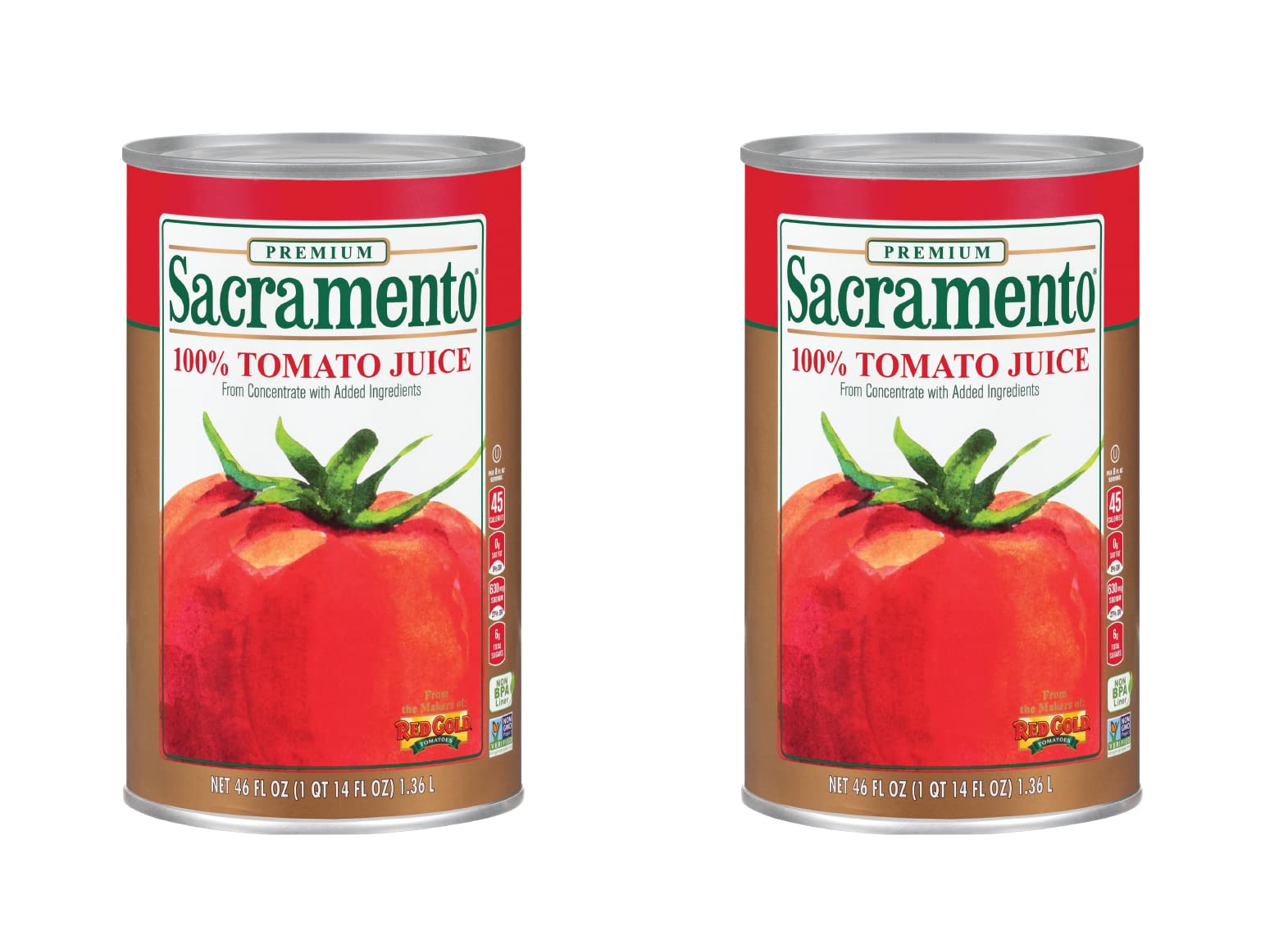 Sacramento front packaging showing two 46 oz cans and clear branding for pantry storage benefit