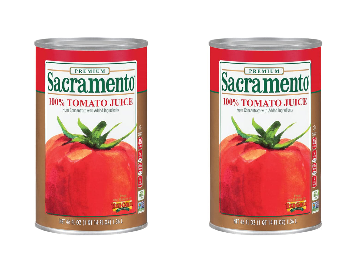 Sacramento front packaging showing two 46 oz cans and clear branding for pantry storage benefit