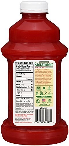 Sacramento bottle next to fruit for scale highlights generous 46 oz size benefit