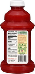 Sacramento bottle next to fruit for scale highlights generous 46 oz size benefit