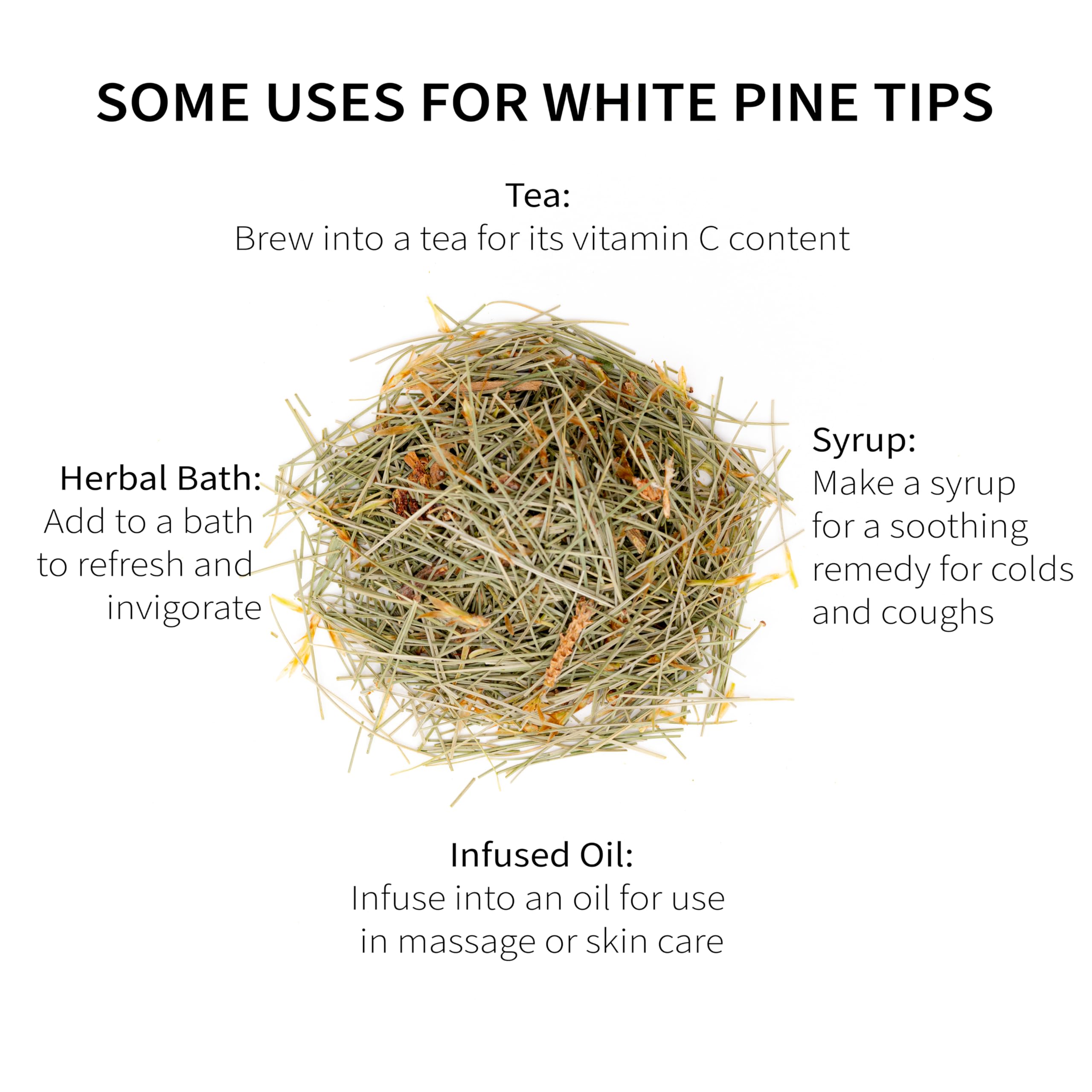 Sacred Blossom Farm harvested pine bundle in field, highlights hand-harvested practice