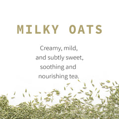 Sacred Blossom Farm brewed milky oats in cup demonstrating calming infusion