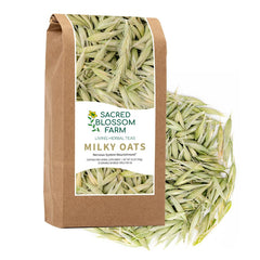 Sacred Blossom Farm front packaging showing net weight and single-source benefit