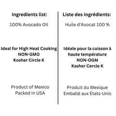 Sadaf avocado oil in kitchen beside salad, illustrating finishing and flavor
