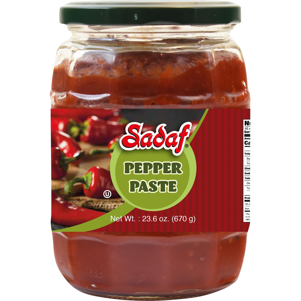 Sadaf jar front view showing label and size, convenient pantry staple benefit