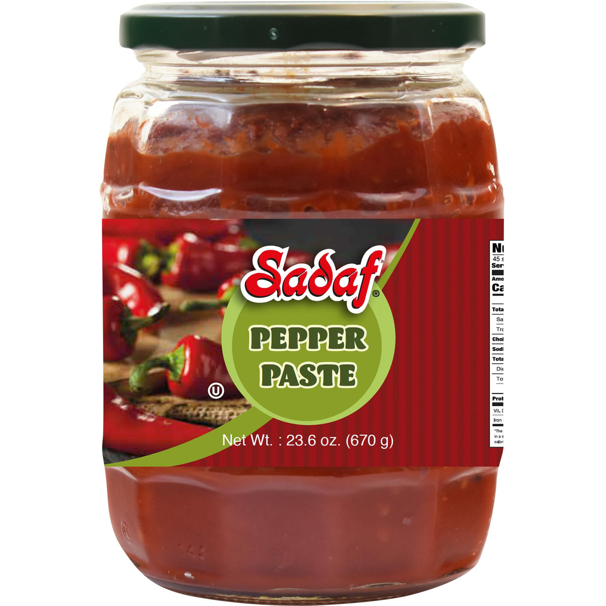 Sadaf jar front view showing label and size, convenient pantry staple benefit
