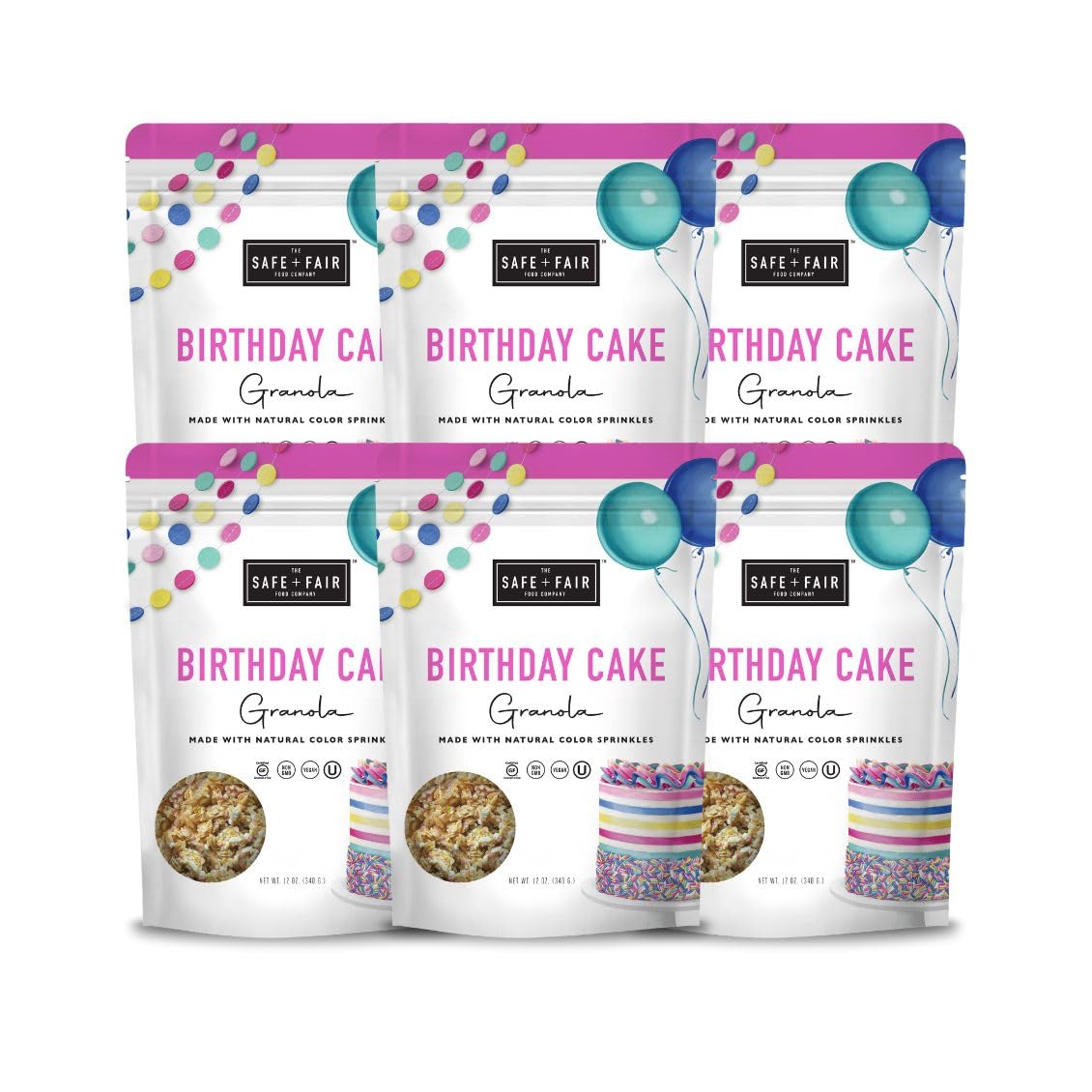 The Safe + Fair Food Company front package showing 12oz bag and brand
