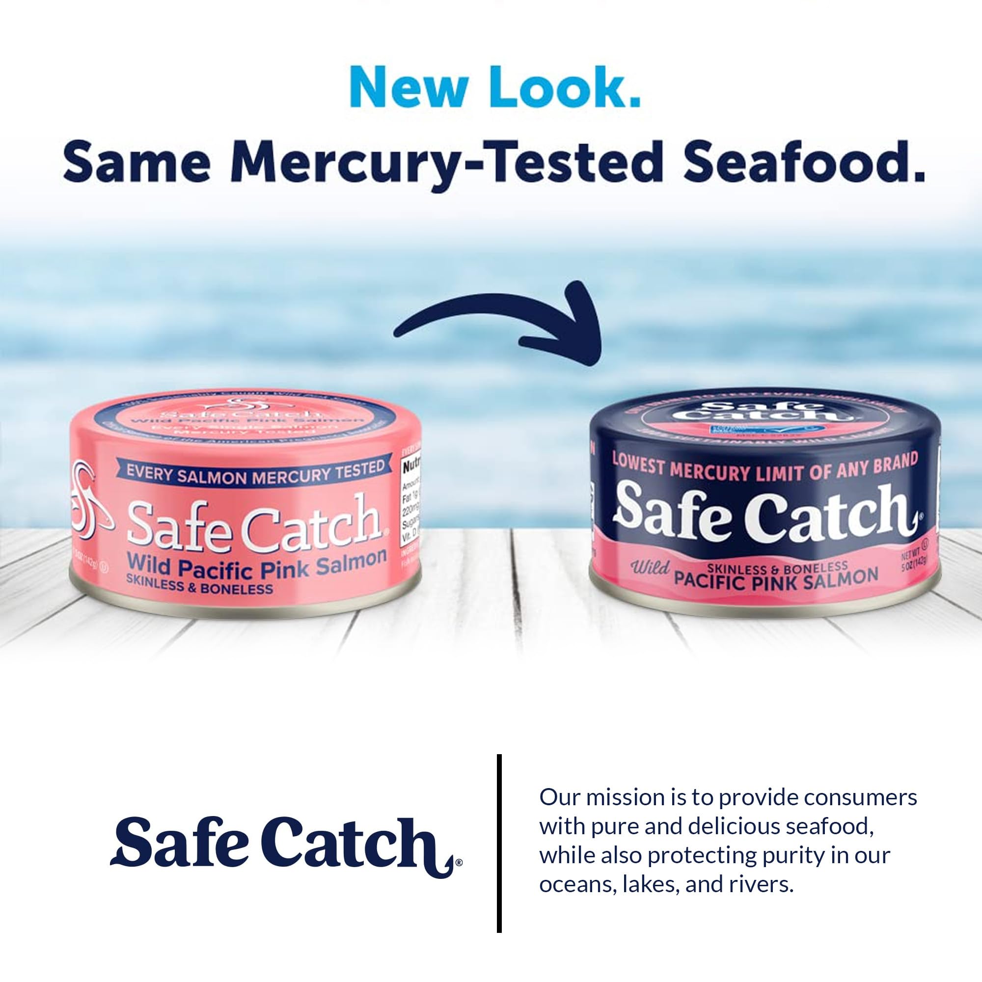 Safe Catch can held in hand to show 5oz scale and convenient portable portion