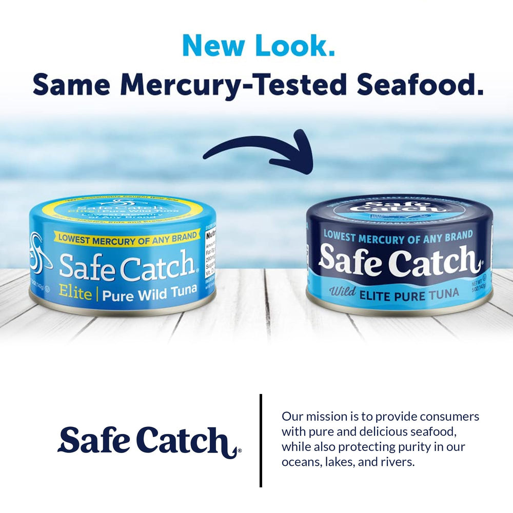 Safe Catch sustainable fishing graphic referencing Seafood Watch practices