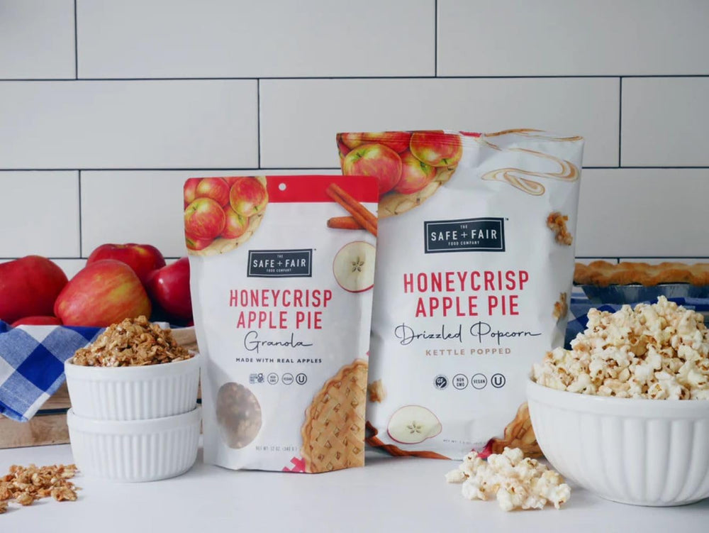 The Safe + Fair nutrition and allergen label highlighting Top 9 allergen-free assurance