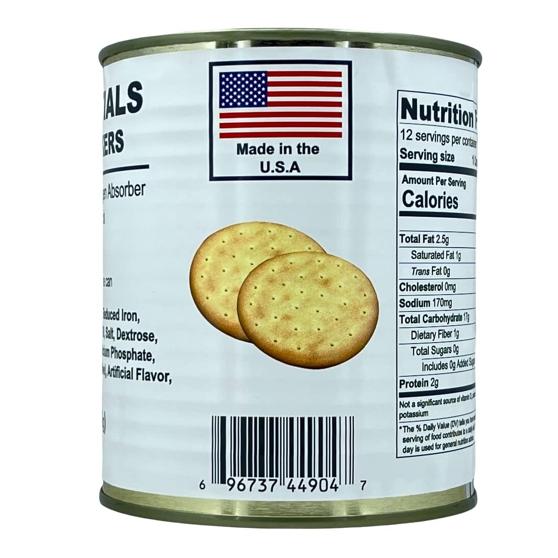 SAFECASTLE can showing Pilot Bread front label and compact design benefit