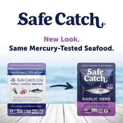 Safe Catch pouch added to salad demonstrating easy protein boost