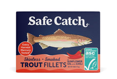 Safe Catch sunflower oil and chili detail showing seasoned fillets