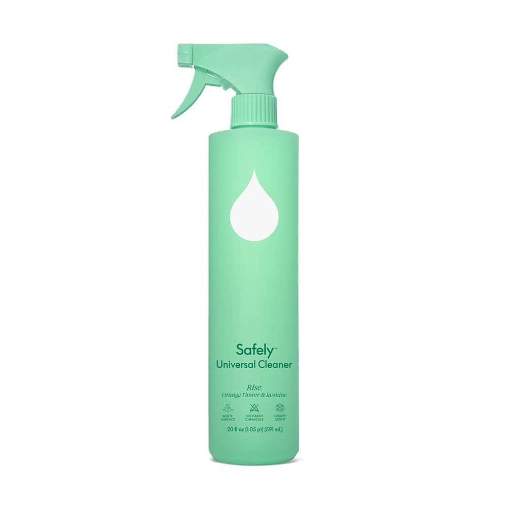 Safely CLEANER UNIVERSAL RISE front label showing product use and easy dilution benefits