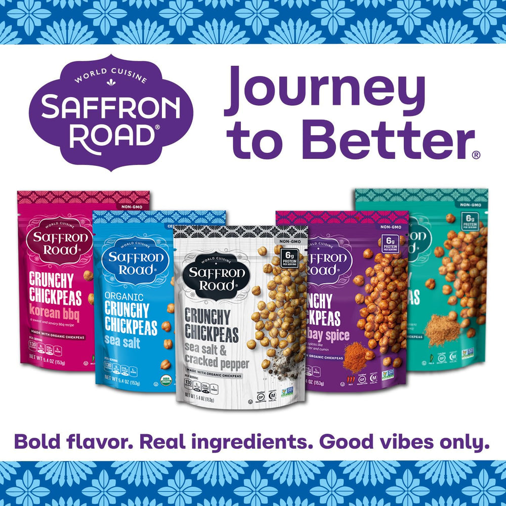 Saffron Road person snacking on the go showing travel-friendly convenience