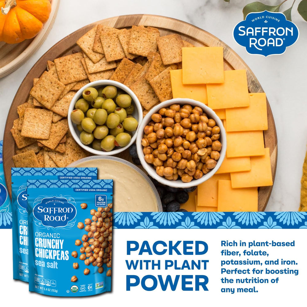 Saffron Road chickpeas used as salad topping adding flavor and crunch benefit