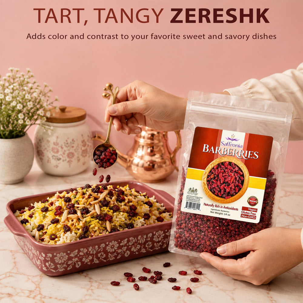 Saffronia barberries folded into muffins for tart flavor boost