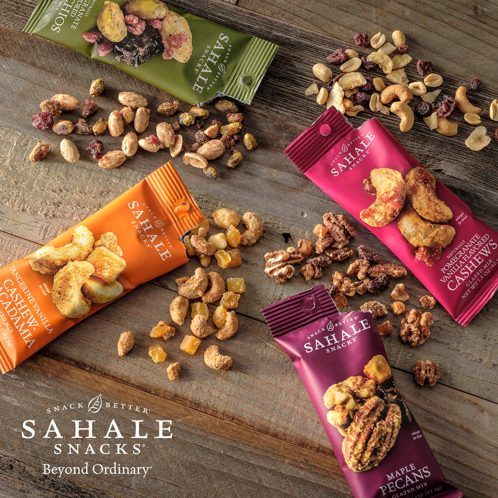 Sahale Snacks mix staged at a picnic showcasing convenient on-the-go enjoyment