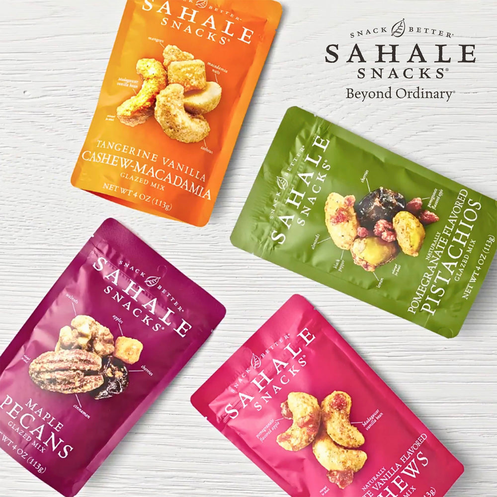 Sahale Snacks pouch in a backpack outdoors illustrating portable energy benefit