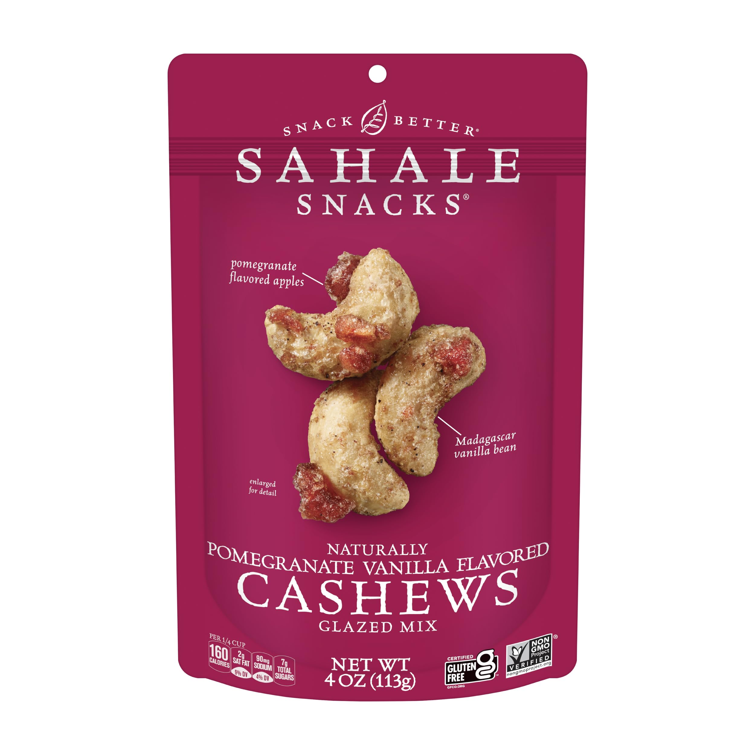Sahale Snacks front pouch showing branding and flavor, convenient portable snack