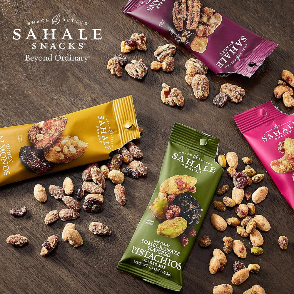 Sahale Snacks label showing non-GMO, gluten-free, kosher certifications