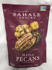 Sahale Snacks front packaging showing product and resealable bag, highlights convenience